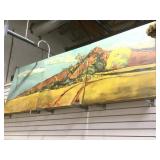 LARGE 3 PANEL OIL ON CANVAS "DESERT OASIS"