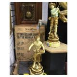 2 1978 GUILD METAL STATUE LAMPS