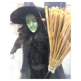 WIZARD OF OZ WICKED WITCH DOLL IN CASE ON STAND