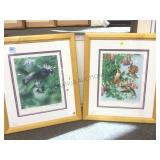 2 FRAMED NICKLESON MILLER AVIAN PRINTS #26 OF 350