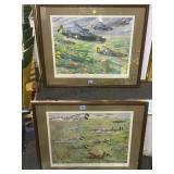 2 FRAMED R HARPER LIMITED EDITION MONOPLANE PRINTS