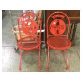 2 RED METAL COCA-COLA FOLDING CHAIRS