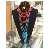 LOT OF 5 NEW KALIFANO CRYSTAL NECKLACES