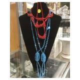 LOT OF 5 NEW KALIFANO CRYSTAL NECKLACES