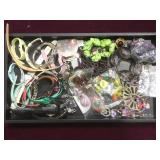 TRAY LOT OF COSTUME JEWELRY, WATCHES AND MORE