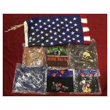 LOT OF TRICK-OR-TREAT BAGS AND VALLEY FORGE FLAG