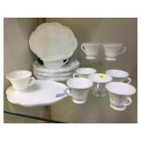 MILK GLASS CRUMPET SET SERVICE FOR 8