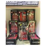 8 ONEIDA CUTLERY SETS  AS-IS