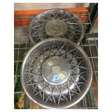 PAIR OF METAL CADILLAC  HUB CAPS