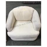 WHITE/CREAM STRIPED ARM CHAIR