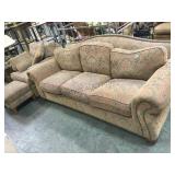3 PIECE COUCH SET WITH ARM CHAIR AND OTTOMAN