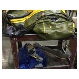 CART TOP AND BOTTOM TWO INFLATABLE RAFTS &