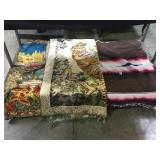 TABLE BOTTOM 3 RUGS/TAPESTRY LOT - SW, TIGER,