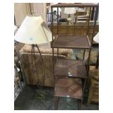 FLOOR STANDING METAL LAMP AND MATCHING SHELF