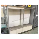 2 SECTION LIGHTED DISPLAY CASE WITH SHELVES