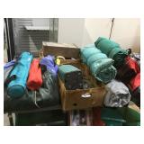 TABLE TOP OF ASSORTED CAMPING GEAR - LANTERN,