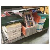 TABLE BOTTOM ASSORTED CAMPING GEAR -STOVES, COOLER