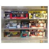 COLL. OF DIECAST CARS, TRUCKS W/ DISPLAY CASE