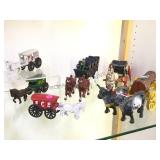COLL OF CAST IRON HORSE & CARRIAGES