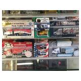 COLL OF DIECAST TRUCKS & CARS , W / DISPLAY