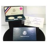 1995  2-COIN  CIVIL WAR PROOF SET,DOLLAR IS SILVER