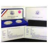 1986 2-COIN LIBERTY PROOF SET, DOLLAR IS SILVER