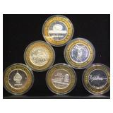 6   .999 SILVER  $10 GAMING TOKENS, CAESARS & MORE