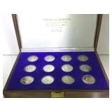 "AMERICAN PATRIOTS"12 COINS, 288G SILVER, 3.8G 24K
