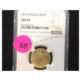2016  $10 GOLD EAGLE, NGC  MS69