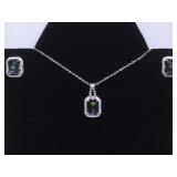 3CTW MYSTIC TOPAZ & STERLING EARRIINGS & PENDANT