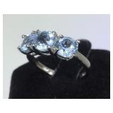 STERLING RING W / 3CTW BABY SWISS BLUE TOPAZ,