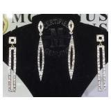 2 PAIR OF STERLING EARRINGS W / CLEAR GEMSTONES