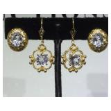 2 PAIRS OF STERLING EARRINGS W/ BLUE TOPAZ