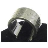 STERLING LARGE BAND SIGNATURE "TIFFANY & CO" RING