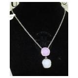 STERLNG NECKLACE W / OPAQUE STONES