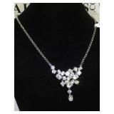 STERLING CHAIN W/ CLEAR GEMSTONES