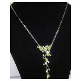 STERLING NECKLACE W/ YELLOW & CLEAR GEMSTONES