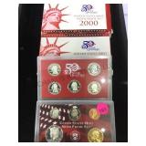 2-2000 U.S. MINT SILVER PROOF SETS, STATE QUARTERS