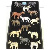 TRAY OF CAST IRON HORSES