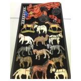 TRAY OF CAST IRON HORSES