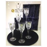SET OF 6 BOHEMA SLAVAKIAN CRYSTAL CORDIALS