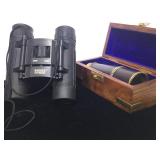 SPY GLASS IN CASE &  RUGGED EXPOSURE BINOCULARS