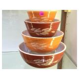 PYREX WHEAT NESTING BOWLS