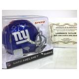 AUTOGRAPHED LAWRENCE TAYLOR MINI HELMET, W/ COA