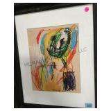 CRAYON ON PAPER BY ARTIST ASGER JORN, 1968