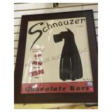 SCHNAUZER BRAND CHOCOLATE BAR FRAMED POSTER