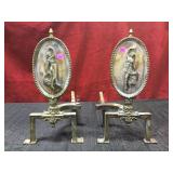 PAIR OF ORNATE ANDIRONS