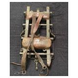 ANTIQUE METAL & LEATHER BACKPACK FRAME