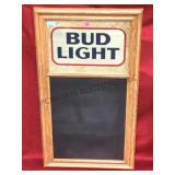 VINTAGE FRAMED BUDLIGHT MIRRORED CHALKBOARD