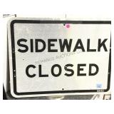 REFLECTIVE SIDEWALK CLOSED METAL SIGN